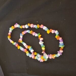 Multi colored jade necklace with silver clasp, NWT, 27"